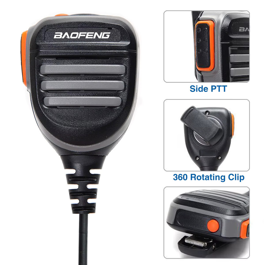 BaoFeng BF-780 wasserdichtes Lautsprechermikrofon in Schwarz für UV-5R UV-21 UV17 QuanSheng UV-K5 UV-K6 UV-5RH 2-poliges PTT-Mikrofon - Bild 3