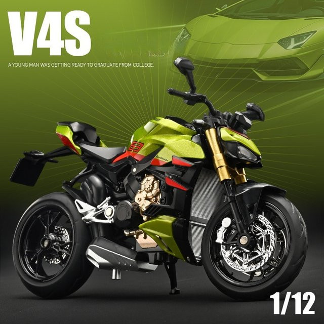 WELLY Ducati V4S Motorradmodell aus Legierung im Maßstab 1/12, Farbe: Rot - Bild 1