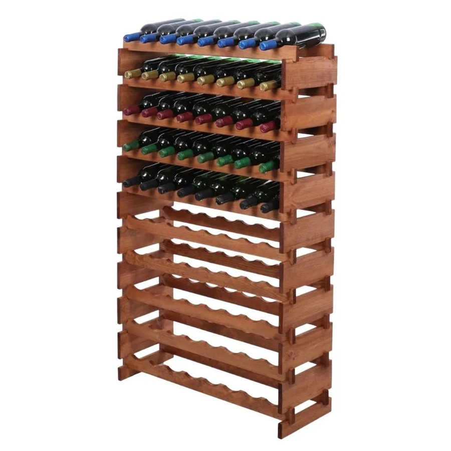PROREGAL Weinregal VINOTECA FLEX aus massivem Kiefernholz, Braun geölt, 10 Ebenen für 80 Flaschen, H x B x T: 135 x 84 x 28 cm - Bild 2