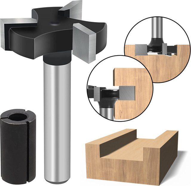 Toorise CNC Spoilboard Surfacing Router Bit mit 1/4 Zoll Schaft für das Planen von Holzplatten in Silber - Bild 1