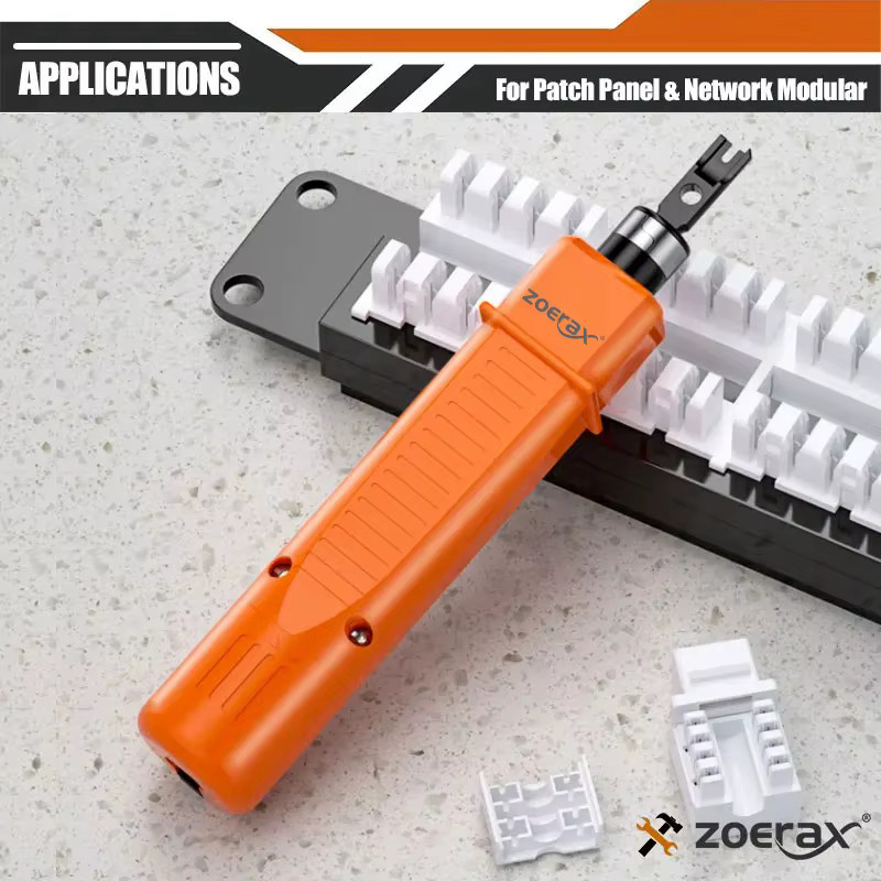 ZoeRax 110-Typ Stanzwerkzeug in Orange mit Doppelklinge und verstellbarer Schlagleistung für Ethernet-LAN-Schlagklemmen - Bild 3