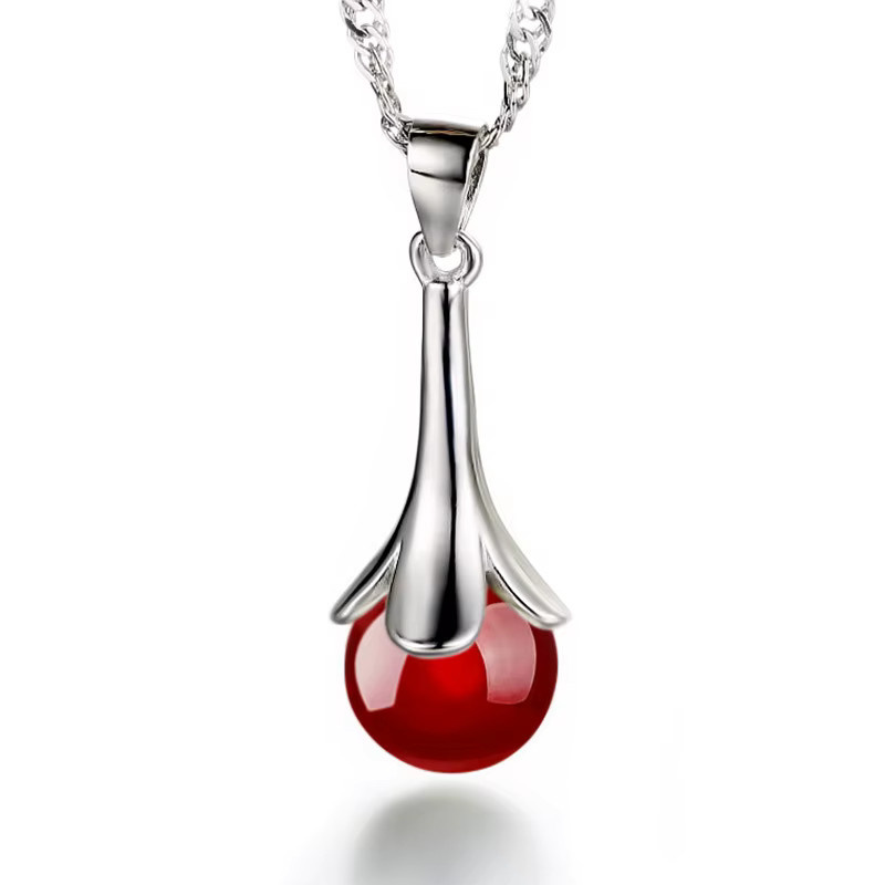 suyixian Halskette 925 Silber, Achat, Unisex - Bild 1