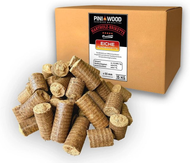 PINI Hartolzbriketts aus 100% Eiche, 15 kg - Bild 1