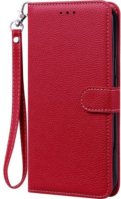 Leder Klapp Brieftasche Hülle für Samsung Galaxy S20 FE, S20 Plus und S20 Ultra in Rot - Bild 1