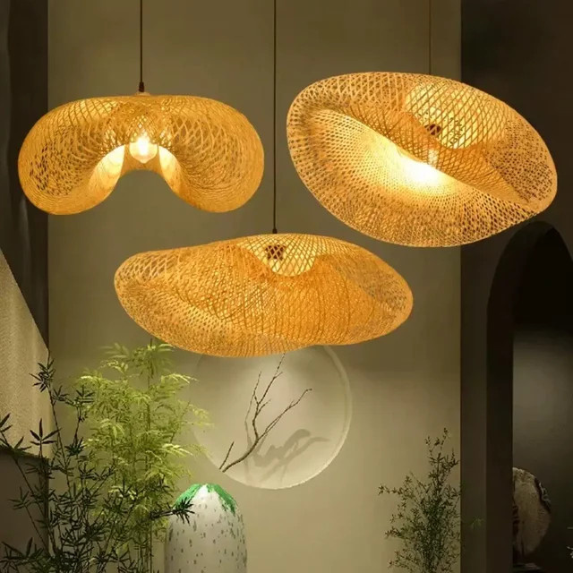 JOYINLED Design Bambus Vögel Nest Kronleuchter Handgewebte Wellenform Hängelampe für Restaurant und Hotel - Bild 1