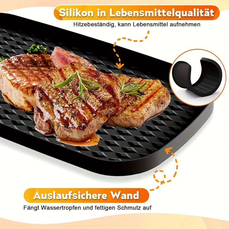 Multifunktionale Silikonmatte für Ninja Heißluftfritteusen, Staubdichte Unterlage in Schwarz - Bild 3