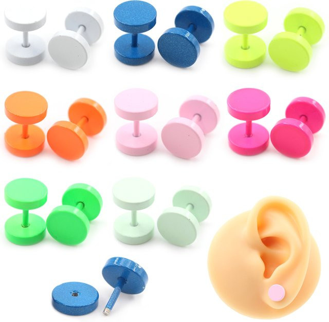 Alisouy Barbell Runde Ohrstecker, Edelstahl, Bunt, Unisex - Bild 1