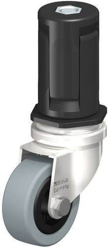 Blickle Lenkrolle 856420 LRXA-VPA 50G-EXR05 in Schwarz und Grau mit Edelstahlkomponenten, Rad-Durchmesser: 50 mm, Tragfähigkeit: 40 kg - Bild 1