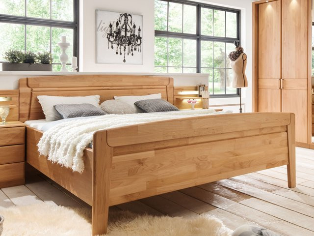 Holzbett Rolf Weber WÜRZBURG aus Erle in Braun, B/T/H: 180 x 200 x 103 cm - Bild 1