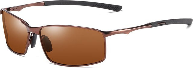 Techsuit 559 Sonnenbrille, Herren, Vollrand, Metall, rechteckig, braun, schwarz - Bild 1