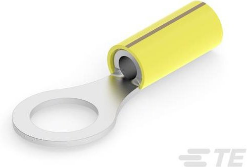 TE Connectivity Ringkabelschuh 2-320577-2, Querschnitt max. 6,11 mm², Loch-Ø 9,53 mm, teilisoliert, Gelb - Bild 1