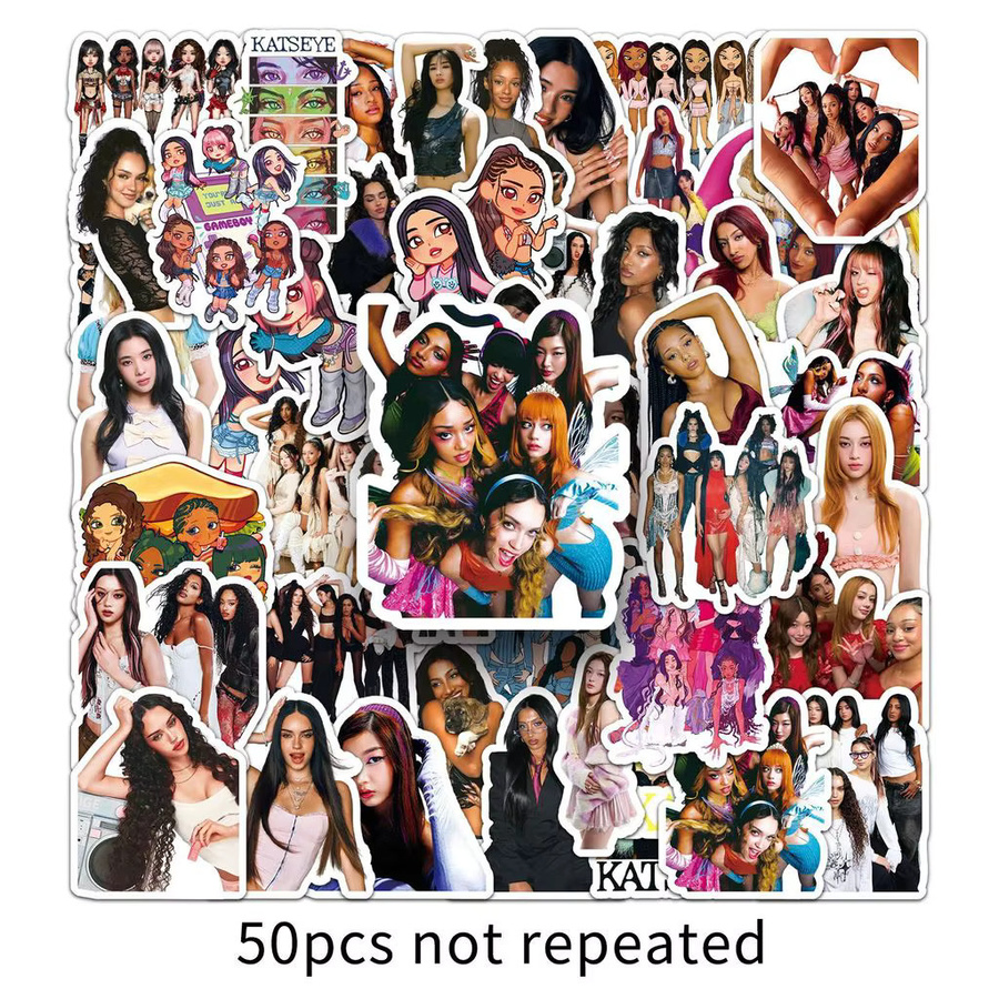 50 Stück KATSEYE Girl Group Aufkleber Sophia Laforteza Merch wasserfeste Sticker in Multicolour für Handyhülle und Schreibwaren - Bild 2