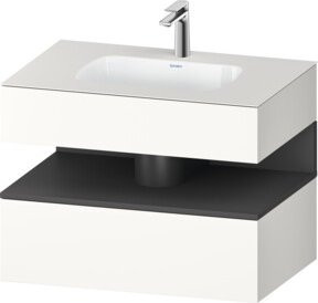 Duravit Qatego Einbauwaschtisch-Möbel-Set mit LED-Beleuchtung in Grau und Weiß, B/T/H: 80 x 55 x 60 cm - Bild 1