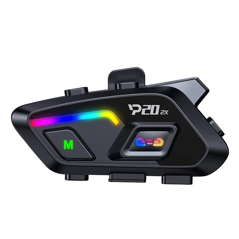 Kebidumei P20 Bluetooth Motorrad Helm Intercom Headset mit MP3 Player und 1000mAh Akku, Schwarz - Bild 2