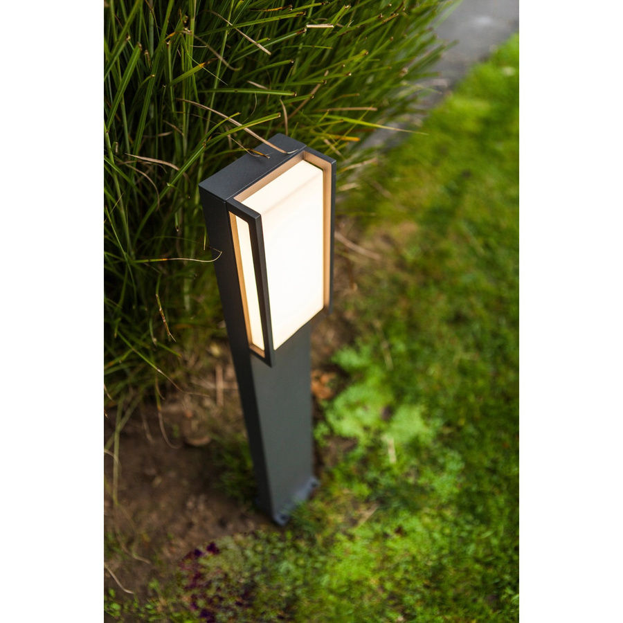 Lutec Qubo LED Wegeleuchte Anthrazit für Garten und Terrasse - Bild 3