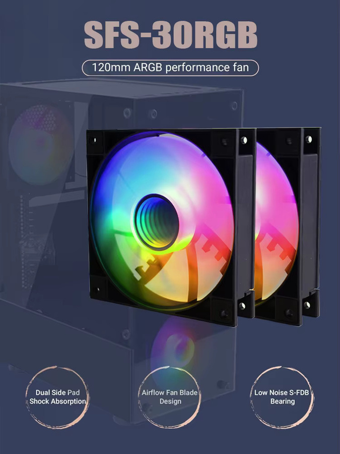 MANMU RGB PC Gaming Computer-Lüfter und CPU-Kühler, 120mm, Multicolour - Bild 4