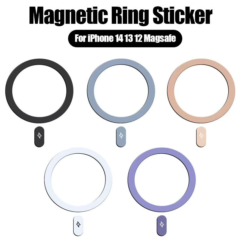 Magnetische Metallplatten-Aufkleberringe für iPhone 15, 16, 13 in Schwarz für MagSafe kabelloses Laden - Bild 2