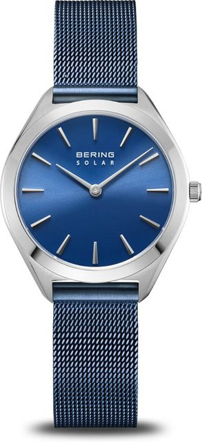 Bering Damenuhr Solar, Edelstahl, Blau, 31 mm, 5 ATM - Bild 1
