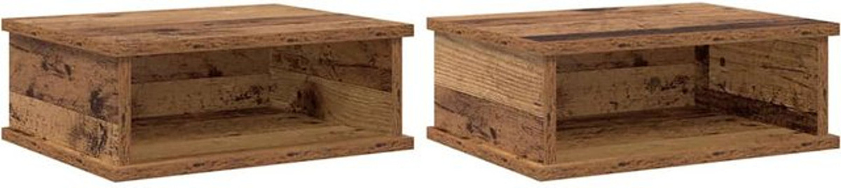 Set aus 2 Nachttischen von vidaXL aus Holzwerkstoff in Braun im Industrial Design, B/T/H: 40 x 31 x 15 cm - Bild 1
