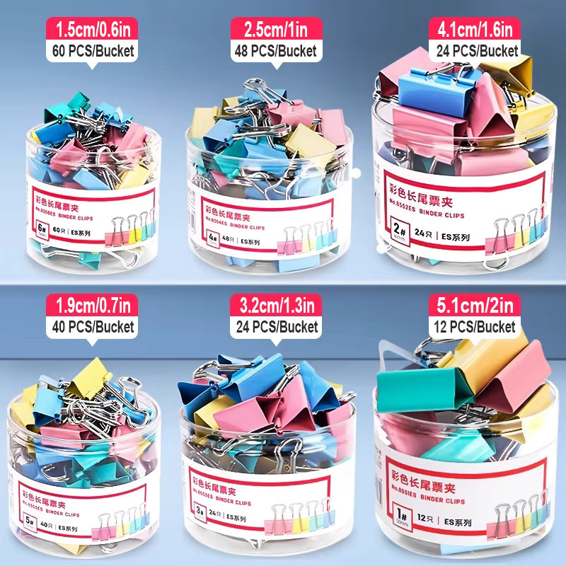 Bunter Metall-Büroclip mit langem Schwanz für Briefpapier und Dokumente, Multicolor - Bild 2