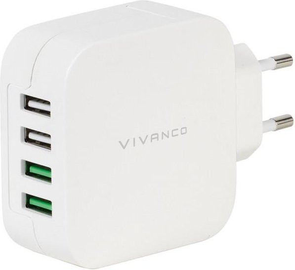 Vivanco Quattro USB Charger 2.4A mit Smart IC, weiß - Bild 1