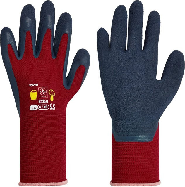 LUX-TOOLS Kinderhandschuhe aus Latex in Rot und Blau, Größe XS - Bild 1