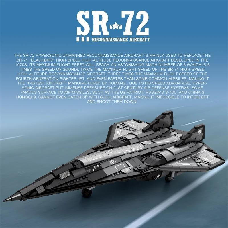 Linyi toy Sr-72 Blackbird Flugzeug Bauen 2071 Teile - Bild 3