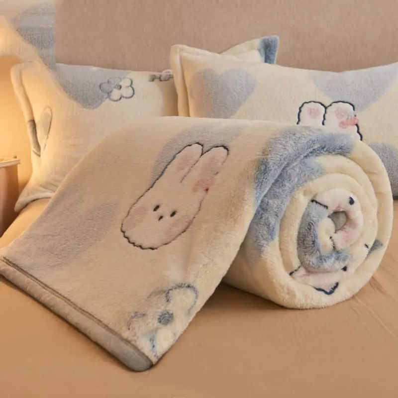 WTEMPO Korallenwolldecke in Beige, doppelseitige Fleece-Decke für Erwachsene, B/B/H: 150 x 200 cm - Bild 2