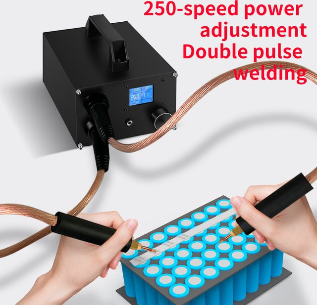 TKKEACE Punktschweißgerät mit Doppelkondensatoren und Dual-Puls-Schweißen für 18650 Batterien und 0,3 mm Nickelblech in Schwarz - Bild 1