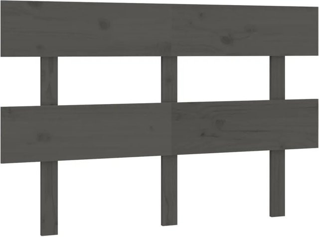 vidaXL Kopfteil aus Massivholz Kiefer in Grau mit rustikaler Optik, B/H: 124 x 81 cm, Tiefe: 3 cm - Bild 1