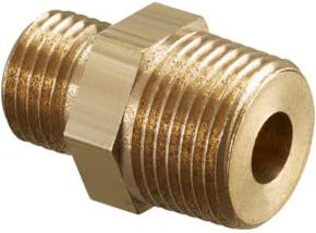 Oventrop Doppelnippel Ofix-Oil aus Messing in Gold, G 1/2 x R 1/2 mit Innenkonus - Bild 1