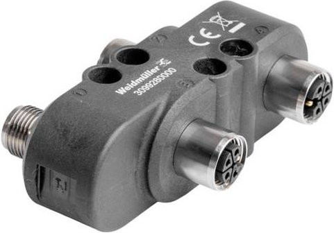 Weidmüller Sensor-Aktor-Adapter M12 Schwarz, 4 Polzahl - Bild 1