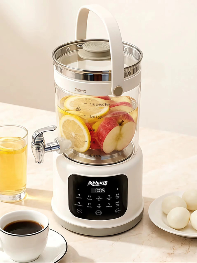 Ikeborn Multifunktionaler Gesundheitskessel mit Zapfhahn und Smart-Steuerung, 3 l, Glas, Transparent - Bild 7
