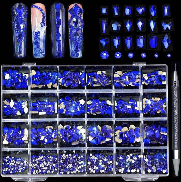 NATAWA Nagel-Diamant-Schmuckset, Blau, Glänzend, Unisex - Bild 1