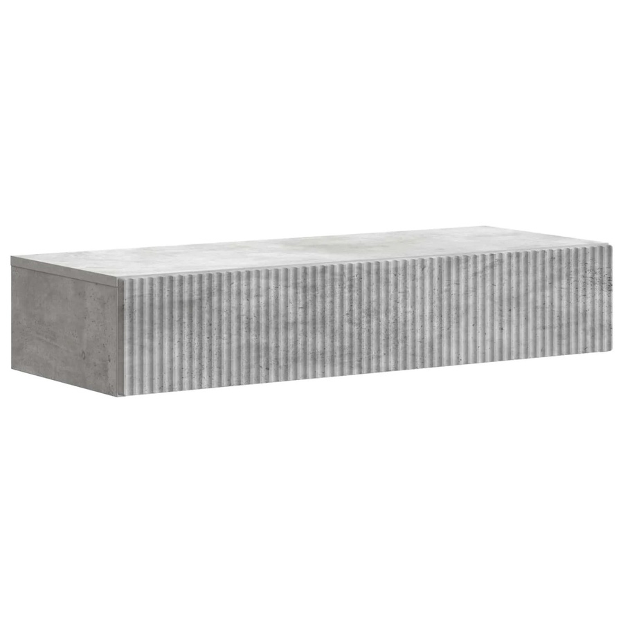 vidaXL Wandmontierter Beistelltisch in Betongrau, modern und rechteckig, B/T/H: 87,5 x 34,5 x 17 cm - Bild 2