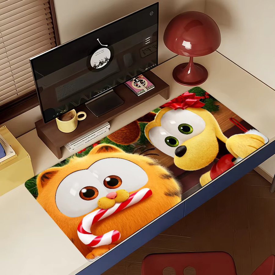 Großes Garfield Katzen-Mauspad in Multicolour, rutschfeste Gamer-Schreibtischunterlage aus Gummi für Laptop und Büro - Bild 4