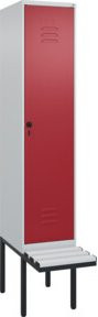 C+P Spind Classic PLUS Garderobenschrank mit Sitzbank, 1 Abteil, Lichtgrau, B/T/H: 212 x 40 x 81,5 cm - Bild 1