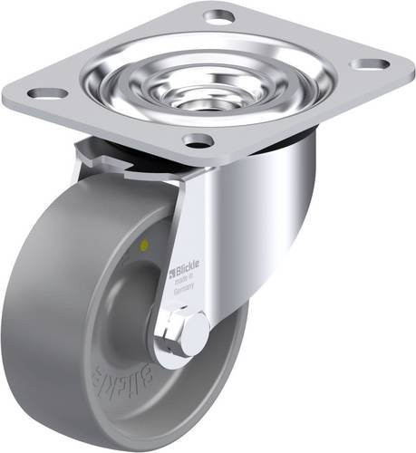 Blickle L-PO 80G-ELS Stahlblech-Lenkrolle in Grau mit Kunststoffrad, Rad-Durchmesser: 80 mm, Tragfähigkeit: 220 kg - Bild 1