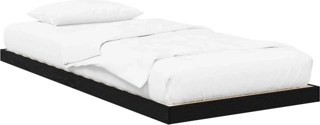 vidaXL Bodenbettrahmen in Schwarz und Eichen-Optik aus Holzwerkstoff, B/T/H: 190 x 75 x 7,5 cm - Bild 1