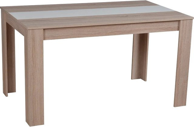 Homestyle4u Esstisch modern in Braun mit Holzmaserung, B/T/H: 135 x 80 x 75 cm - Bild 1