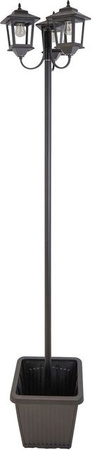 POWERTEC GARDEN Solarlaterne mit 3 LED-Lampen in Schwarz im Landhausstil mit IP44 Schutz für den Außenbereich
