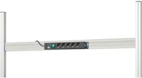 Rau Energieleiste Serie E mit Halteschiene in Weiß, B: 120 cm, T: 8,5 cm, H: 8 cm - Bild 1