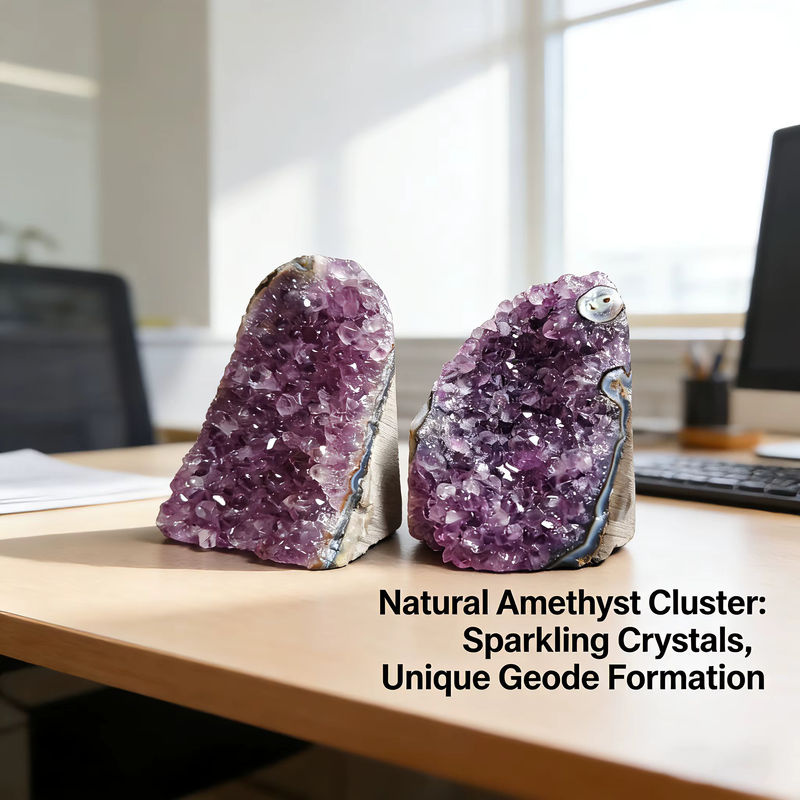 Stonehaven Natürlicher Brasilianischer Amethyst-Kristallcluster in Lila als Feng Shui Dekorationsobjekt - Bild 5