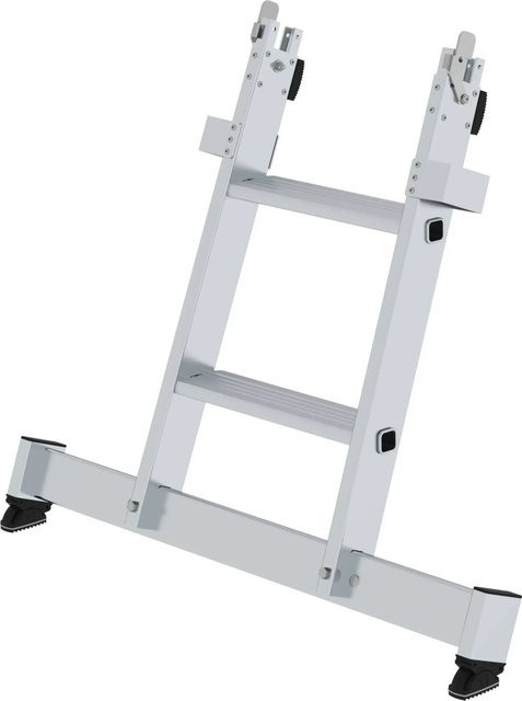 PROREGAL Stufen-Glasreinigerleiter Unterteil mit Traverse, 2 Stufen, Silber - Bild 1
