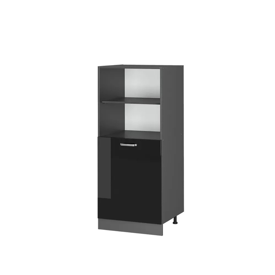 Vicco R-Line Vorratsschrank Küchenschrank in Anthrazit und Schwarz mit Türen und offenem Fach, Breite: 60 cm, Höhe: 143 cm, Tiefe: 39,63 cm - Bild 3
