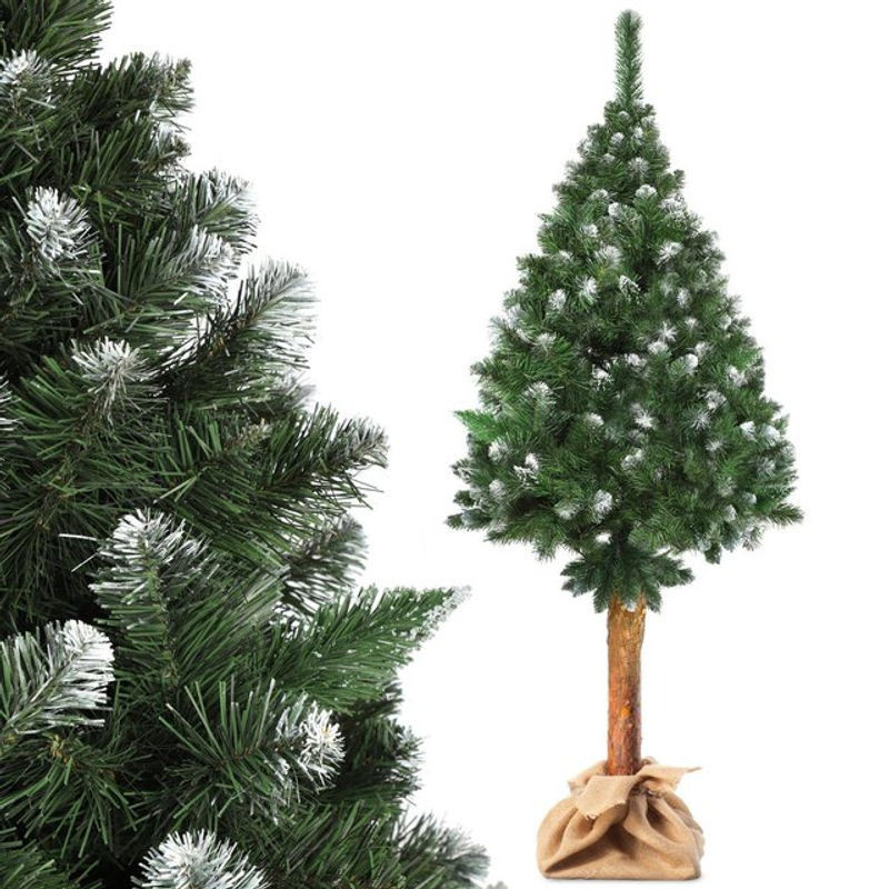KADAX Künstlicher Weihnachtsbaum Kiefer mit Diamantkristallen und Jute auf Stamm, grün, Höhe: 180 cm - Bild 1