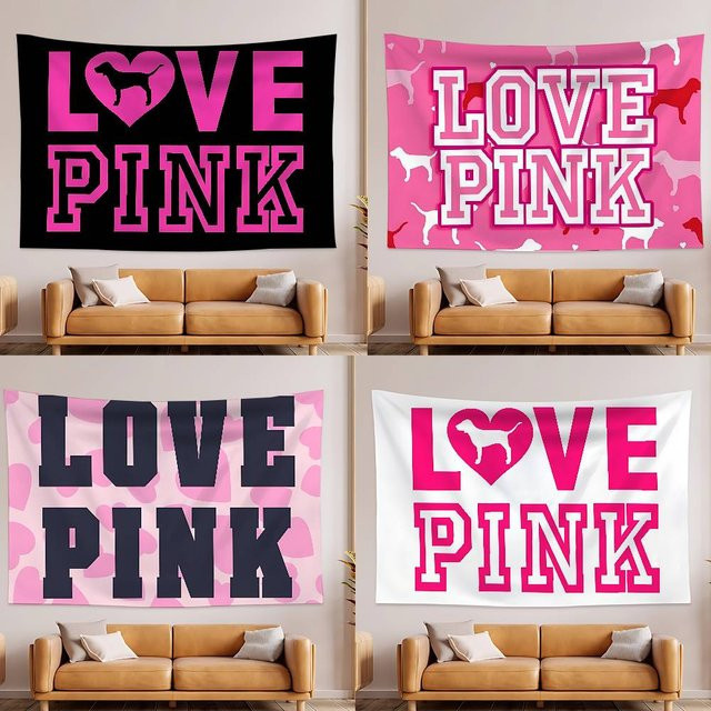 52TOYS Wandbehang Art Deco mit Herz-Motiv in Rosa - Bild 1