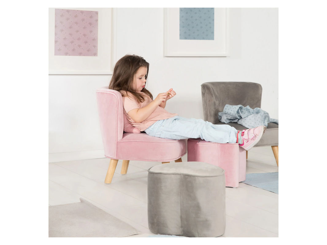 ROBA Kindersofa 2-Sitzer im Skandi Stil mit Armlehnen in Mauve/Purple aus Holz und Polyester - Bild 2