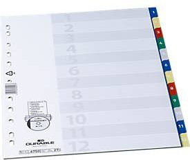 Durable A4 Register aus Kunststoff mit Zahlen 1-12 - Bild 1