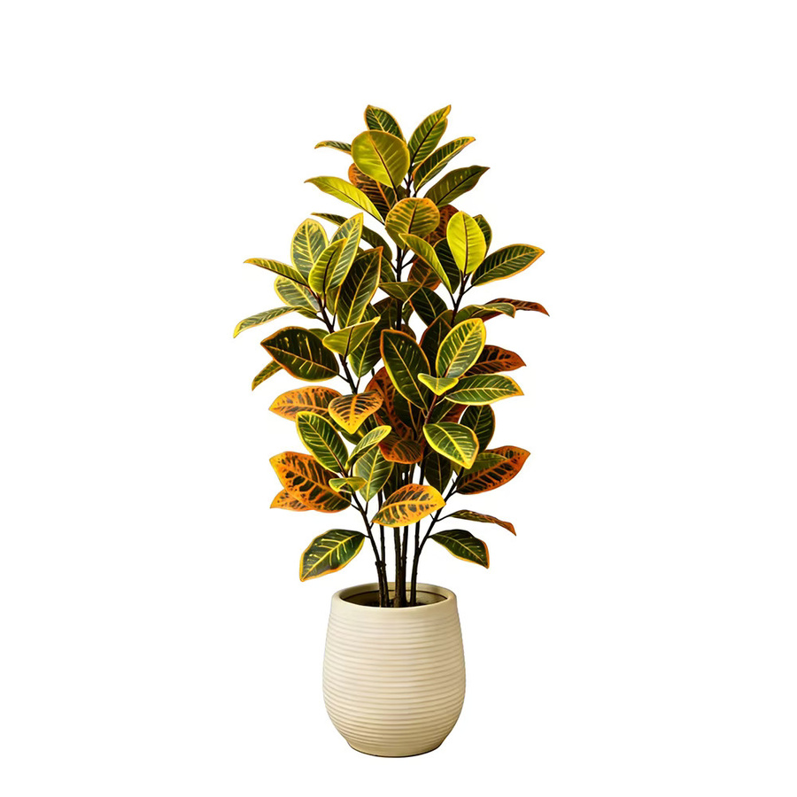 Künstlicher Ficus-Baum von Kmitang mit großen Banyan-Blättern aus Kunststoff für deine Haus- und Gartendekoration, B/T/H: 58 x 58 x 115 cm - Bild 7